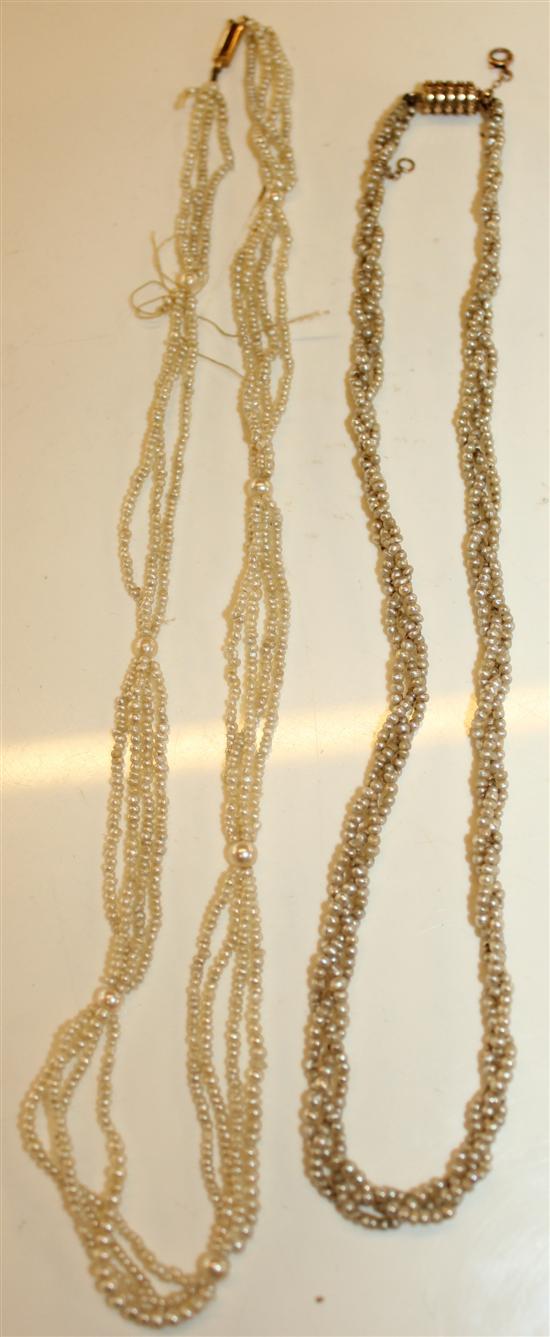 Two seed pearl necklaces